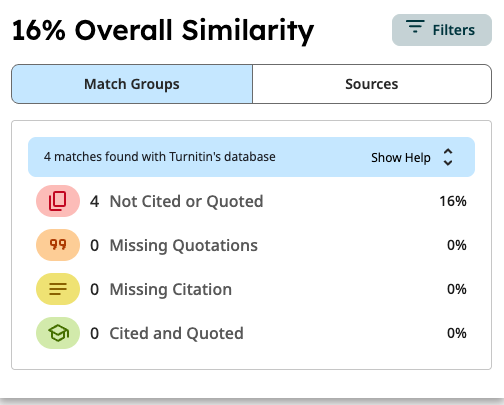 相似度报告的匹配分组